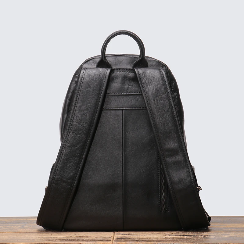 Travel Backpack Laptop Backpack Business Backpack School Bag Expandable Backpack LEATHFOCUS Retro Genuine Leather Men's Backpack Handmade Classic Schoolbag Women's Sports Storage Bag Leisure Backpack