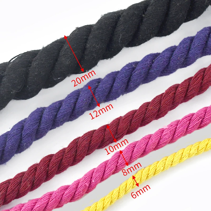 2-Meter Braided Macrame Cotton Rope for DIY Crafts and Sewing Accessories
