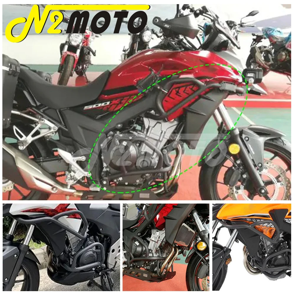 For Honda CB500X CB400X CB500F CB400F Black Motorcycle Engine Guard Engine Guard Crash Bar Protection Bumper Guards 2013-