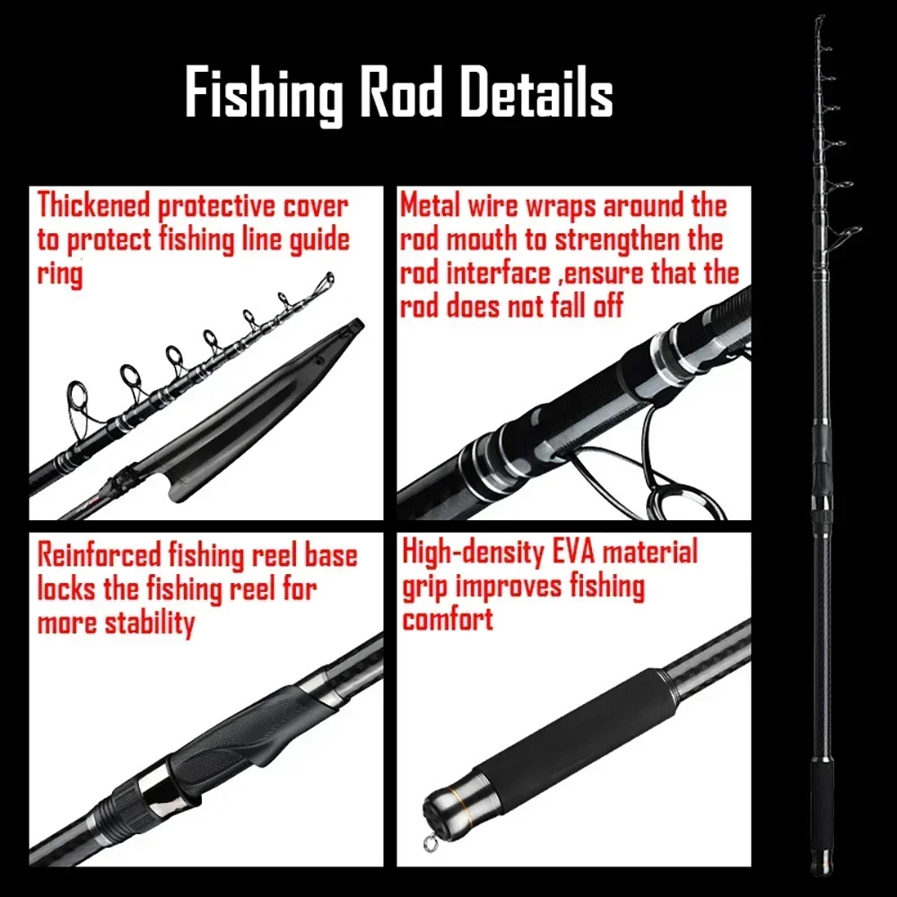 200g Lure 4.5/5.4m Sea Fishing Rod 36T Carbon Fiber Distance Throwing Ocean Boat Fishing Spinning Rod Super Hard Telescopic Rod