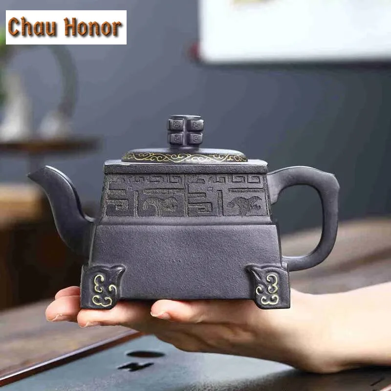 380ml Yixing High-end Handmade Tea Pot Famous Purple Clay Teapot Home Kettle Chinese Tea Ceremony Customized Collection Gifts