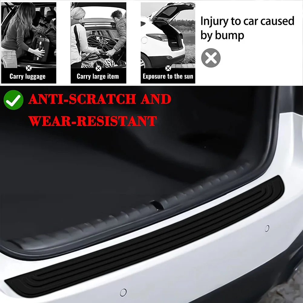 Car Trunk Door Sill Protector Anti-scratch Universal Rear Bumper Guard Rubber Mouldings Pad Trim Cover Strip Car Styling