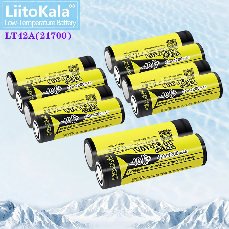 

10PCS LiitoKala Lii-LT42A 3.7V 4200mAh 21700 Battery 42A Power 10C Discharge Ternary Lithium Batteries DIY Electric Bicycle