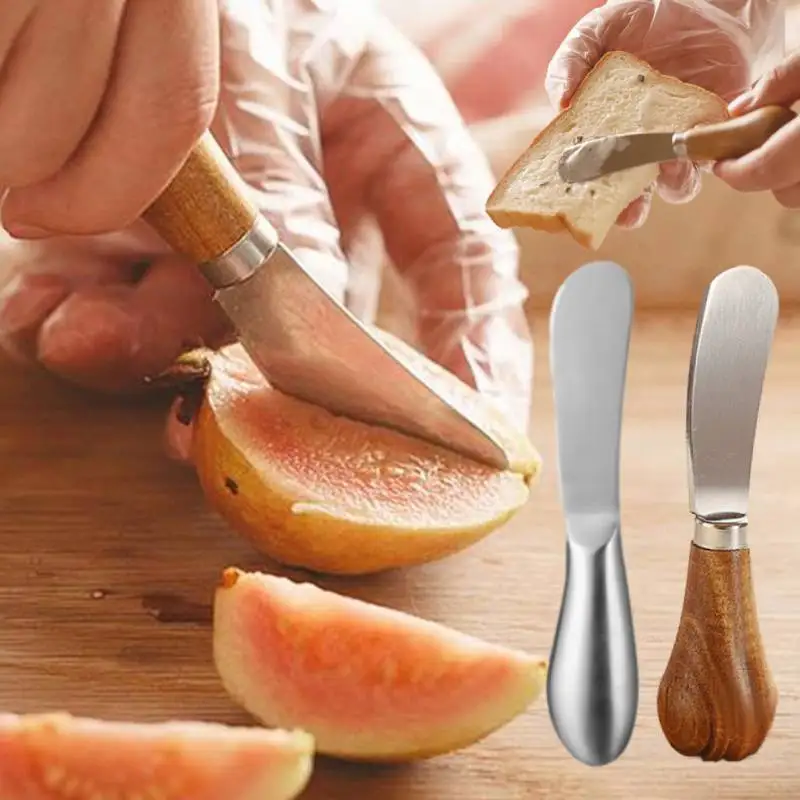 Dessert Cheese Cream Cutter Tools Kitchen Wooden Handle Butter Cutter Knife Slicer Knives Toast Breakfast Utensil Jam Spreaders
