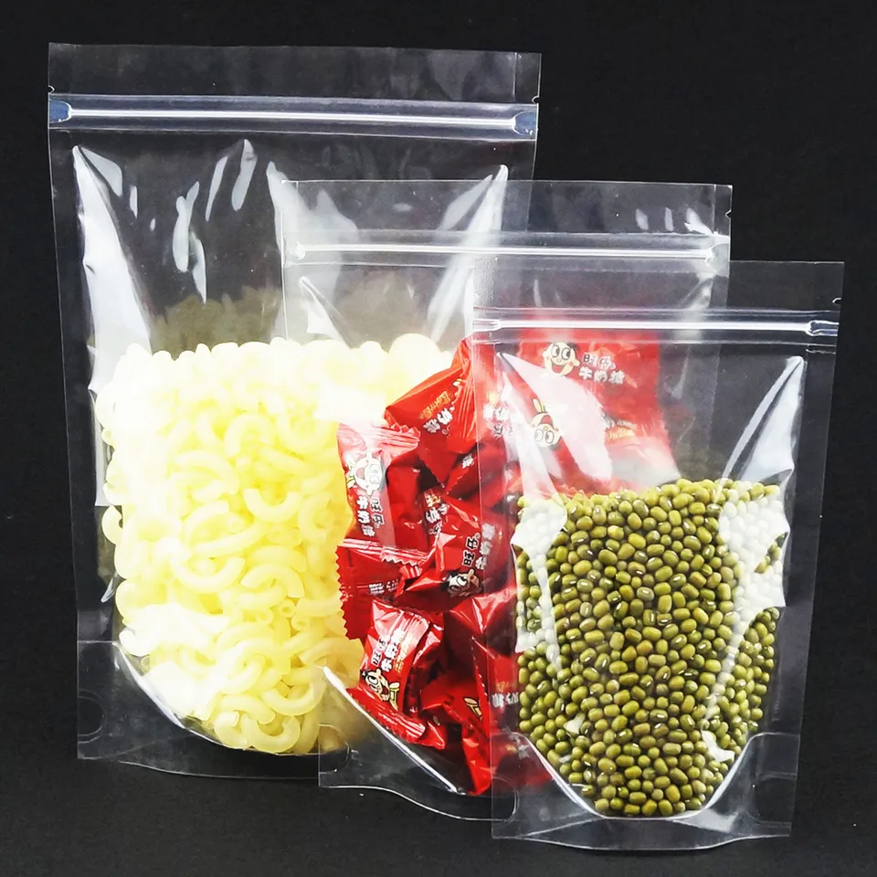100 Bustine Trasparenti Richiudibili Ziplock – 4 Misure D: 1,5x2,3 – 3,9x5,9 Pollici – Per Alimenti Secchi, Piccole Parti, Cucina