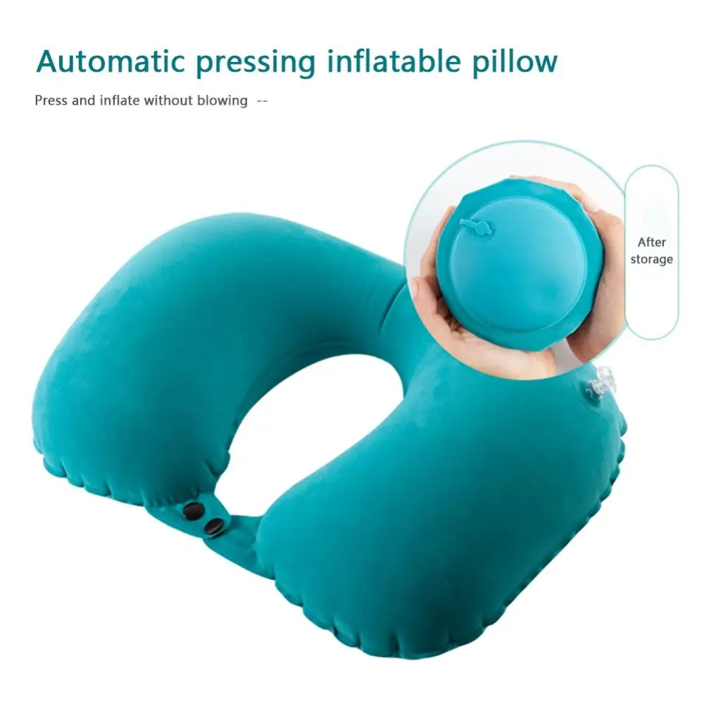 Description Picture 6 of itemU Shape Neck Cushion Automatic Air Inflatable Pillow Compress Ring Pillow For Airplane Car Outdoor Travel