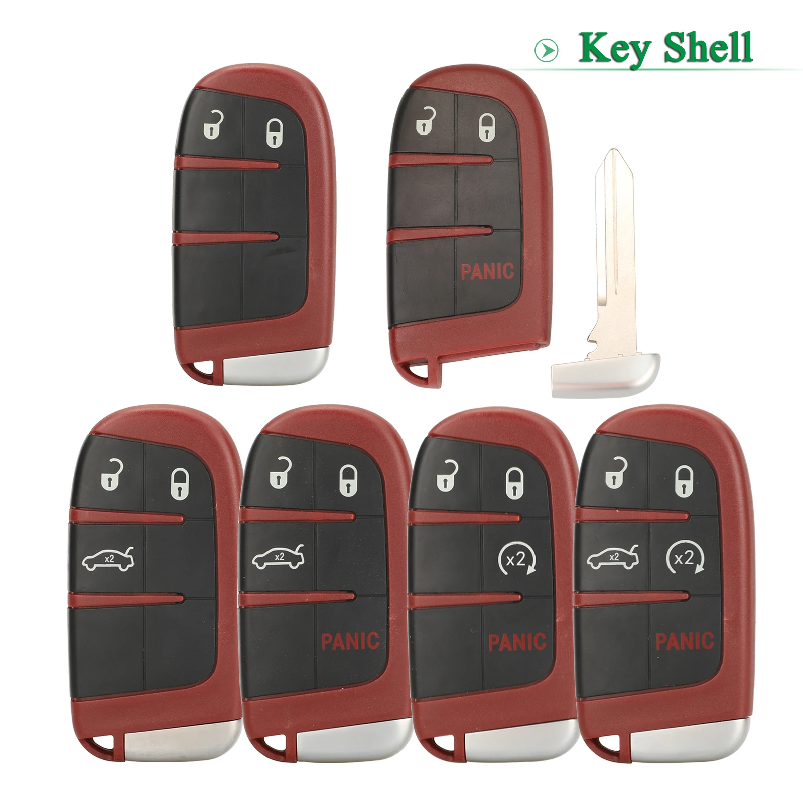 

jingyuqin Replacement For Dodge Charger Challenger Redeye Widebody Redeye Widebody SRT Red Remote Car key fob 2/3/4/5 Buttons