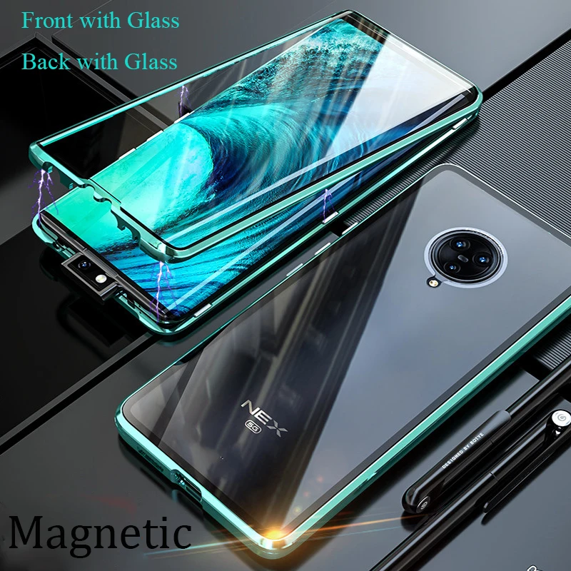 

For VIVO Nex 3 Magnetic Case Nex3 360 Front+Back double-sided 9H Tempered Glass Case for VIVO Nex 3 Metal Bumper Case VIVO Nex 3