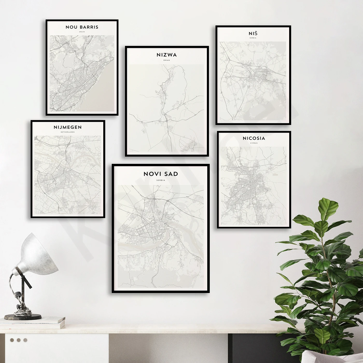 Muslim. Mosca. Sad.Nubaris.. Northhampton. Nizwa. Nice Montreal. Città Mappa Poster