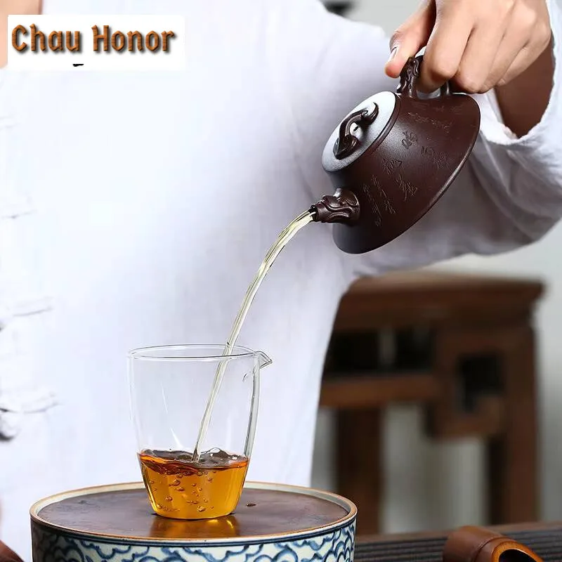 150ml Yixing Raw Ore Purple Clay Teapot Handmade Household puer Kungfu Teaset Tea Ceremony Drinkware Accessories Customized Gift