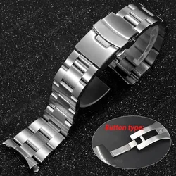 Premium Stainless Steel Watch Strap - Luxury Solid Band - 23mm (Silver1 - solid Buckle)
