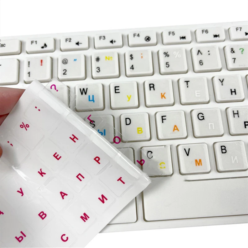 Russian Transparent Keyboard Stickers Language Alphabet Black White Label Computer PC Dust Protection Laptop Supplies