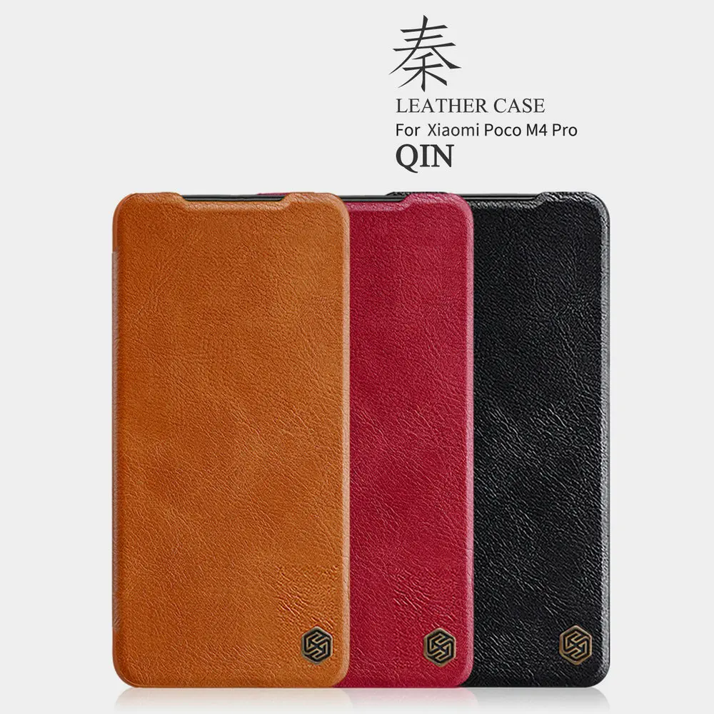 

Кожаный чехол NILLKIN Qin для Xiaomi Poco M4 Pro 4G 2022 оригинальный, откидной Чехол с отделениями для карт, чехлы для телефонов