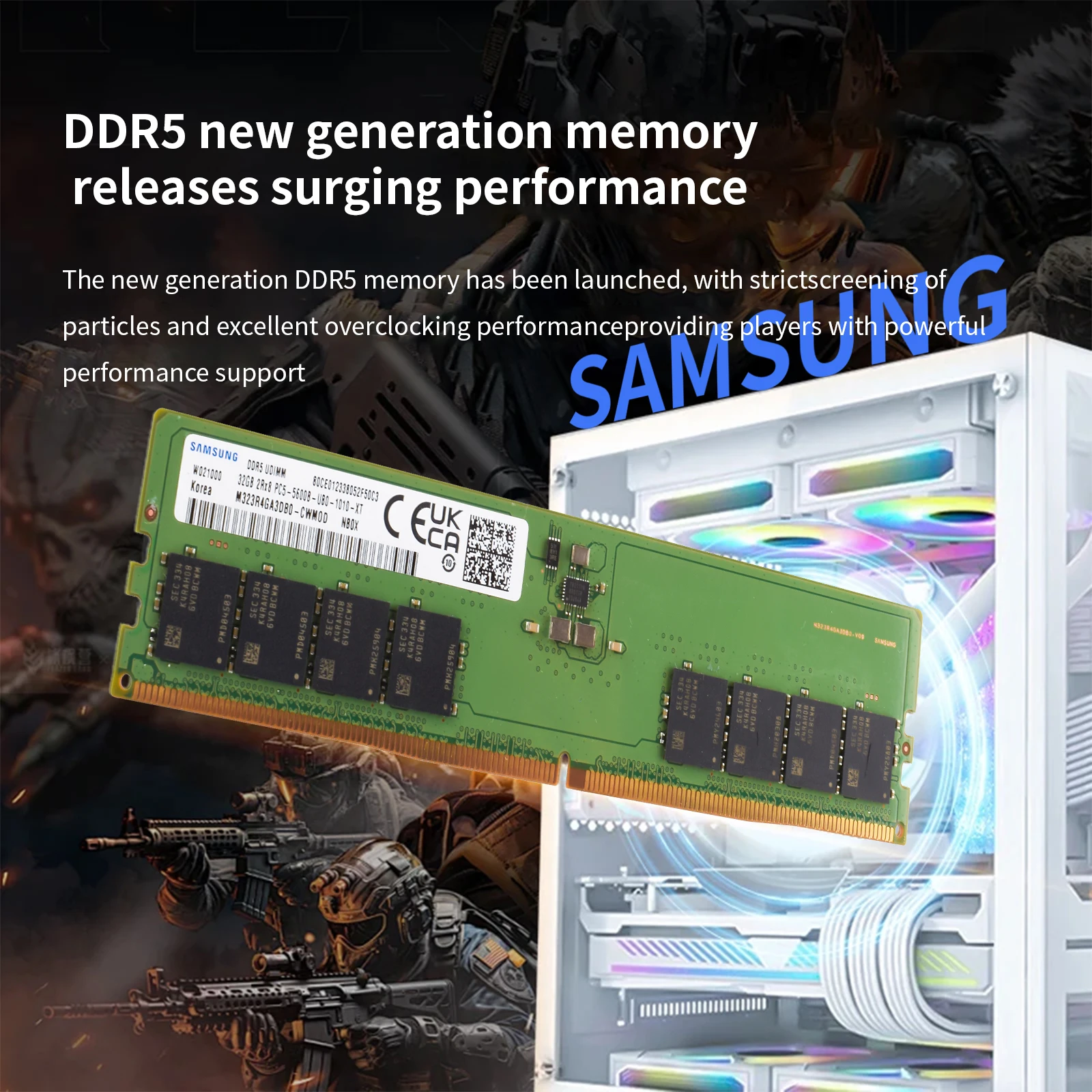 SAMSUNG DDR5 Memory RAM Desktop Memoria 8GB 16GB 32GB 4800 5600MHz