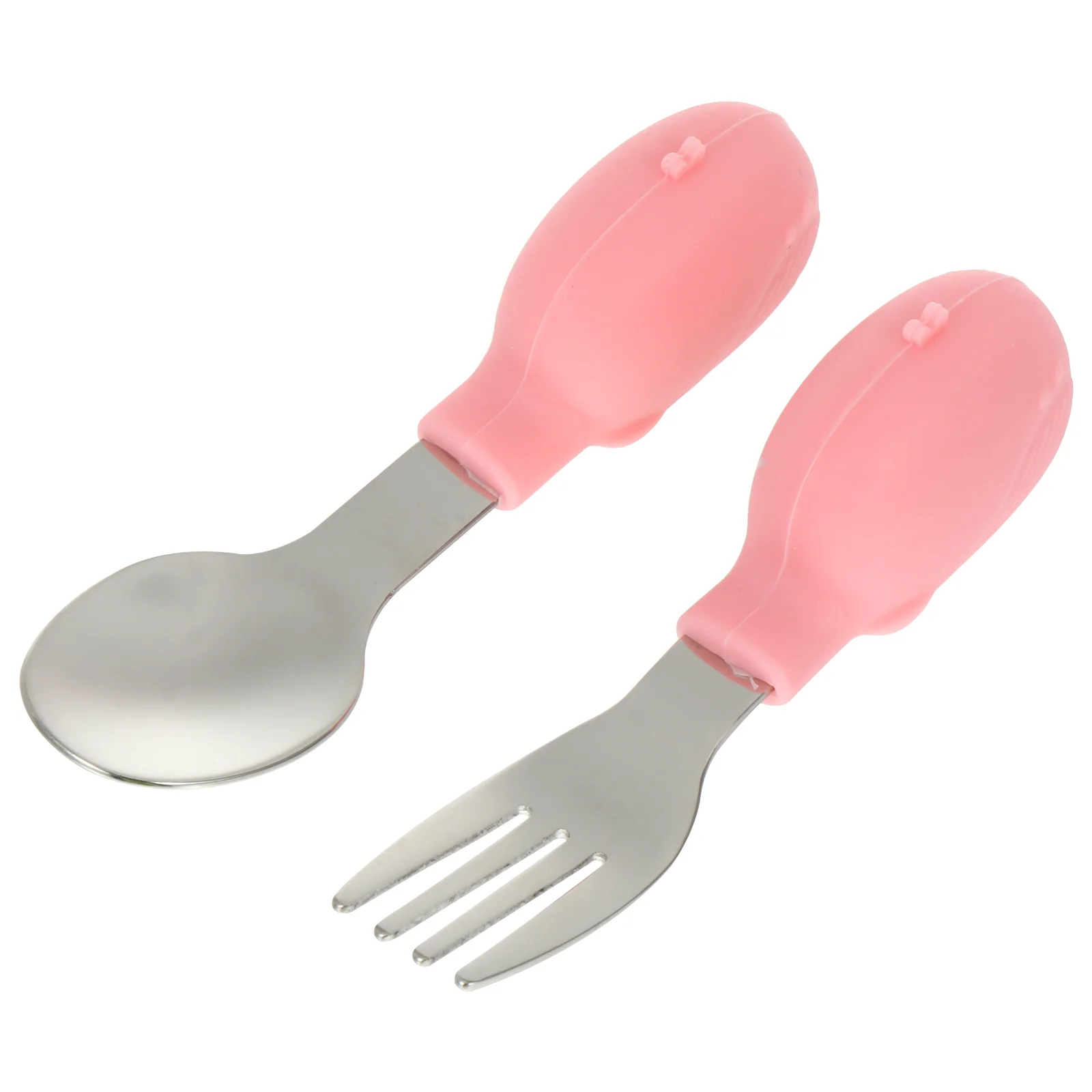 

2 Pcs Fork and Spoon Set Baby Training Tableware Flatware Spoons Forks Silica Gel Toddler Utensils Cutlery