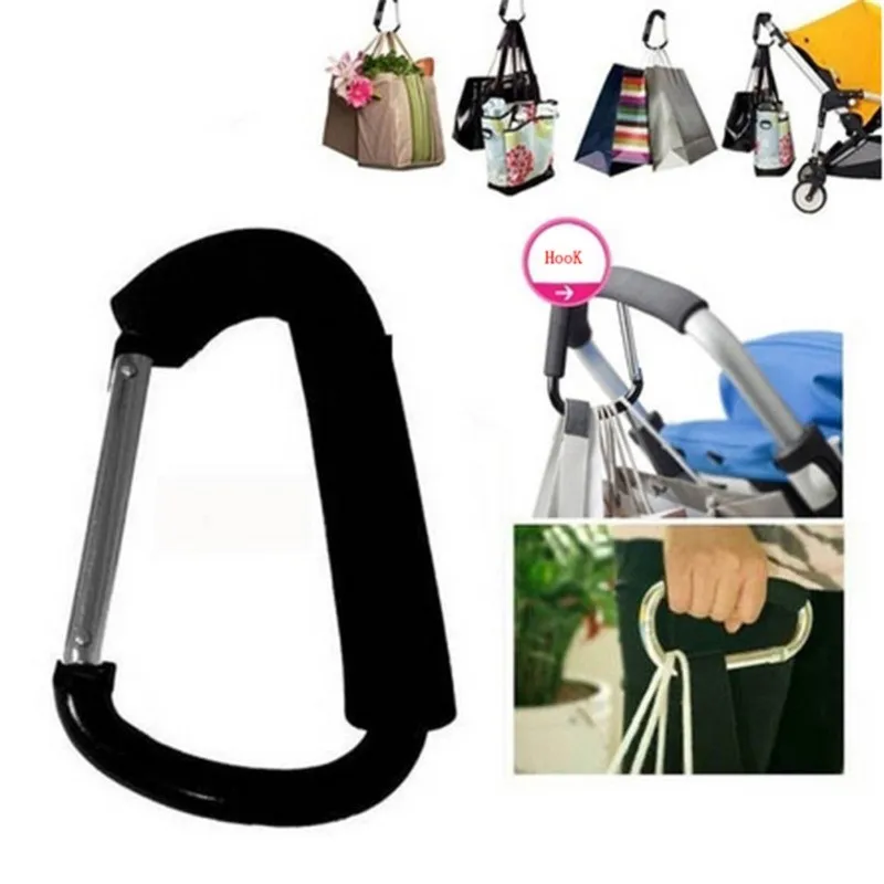 Large Carabiner Stroller Hooks Organizer Aluminum D Ring Spring Snap thumbnail 9