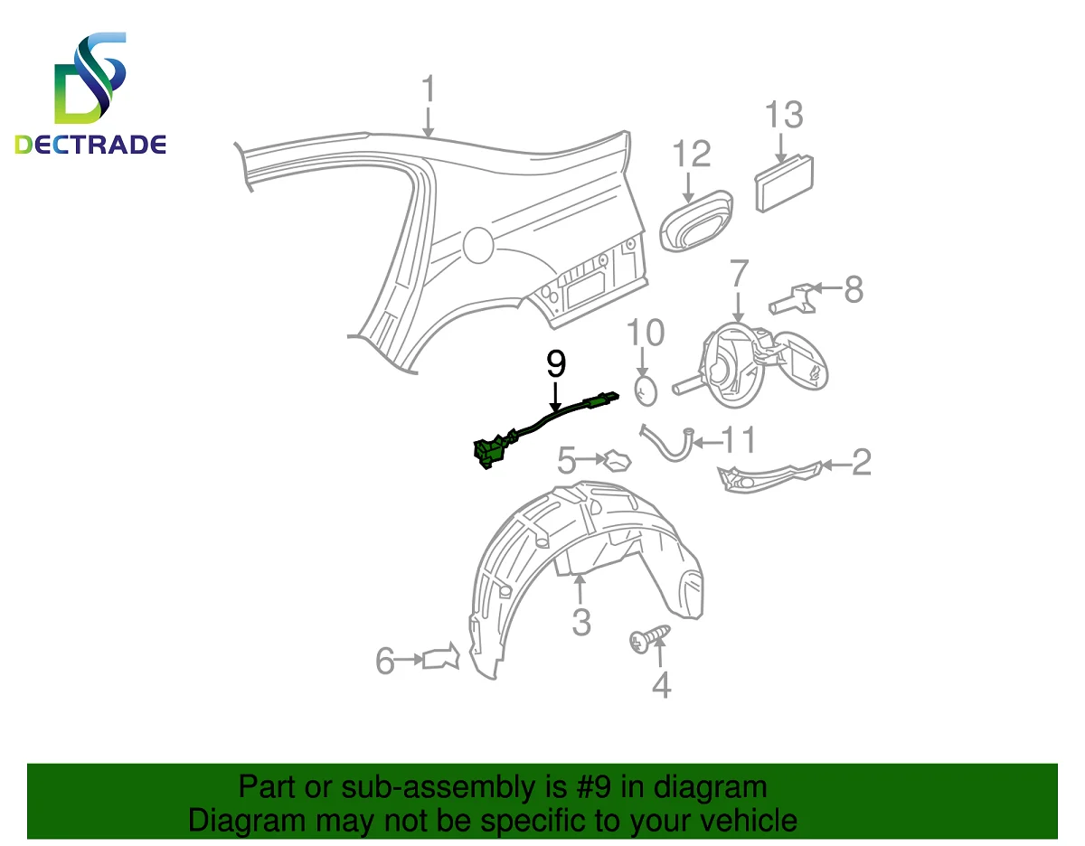 DECTRADE 연료 탱크 캡 필러 플랩 오픈 모터 액추에이터 폭스바겐 VW Passat B6 2006-2011 3CD 810 773 3CD810773