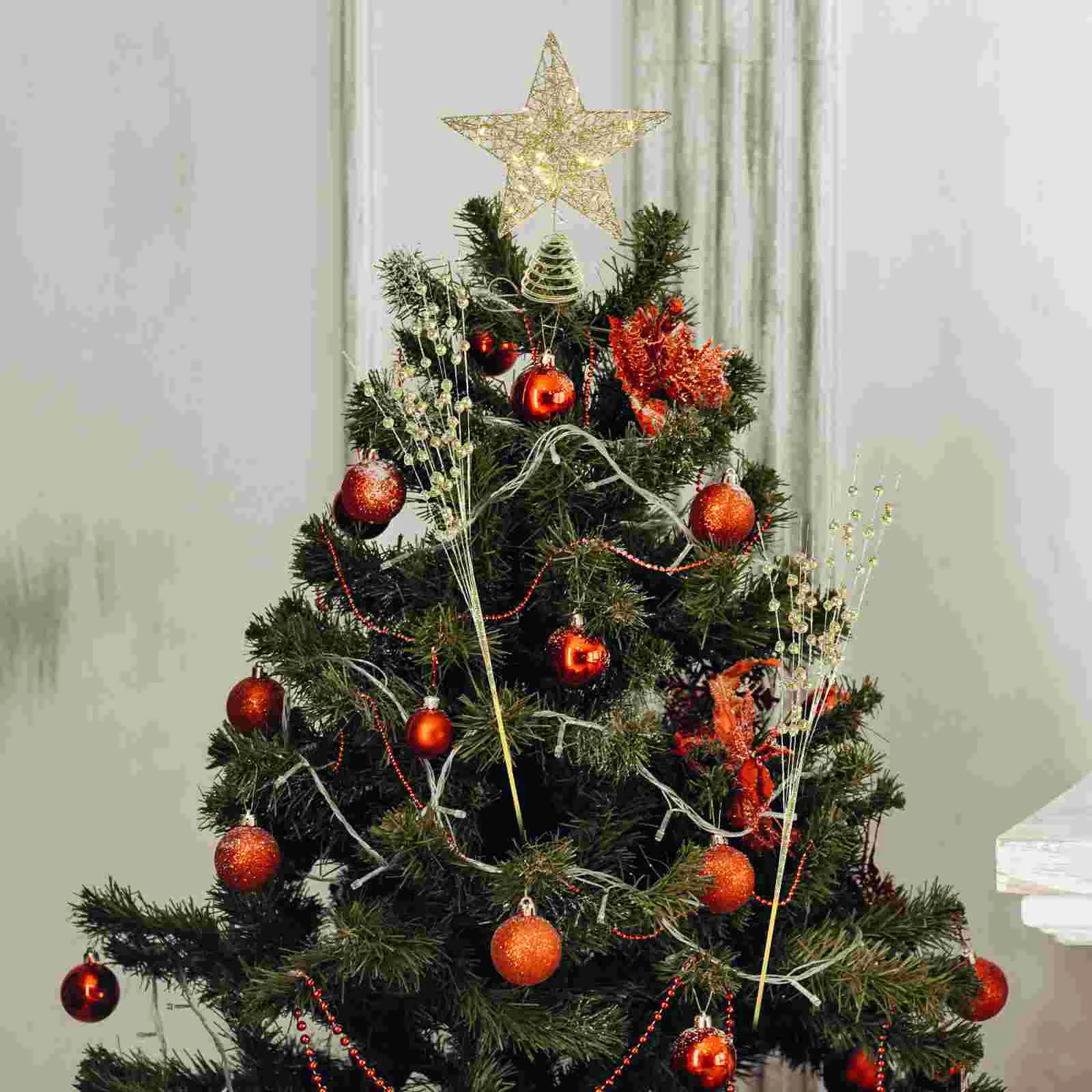 

Christmas Star Tree Topper Ornament: Glitter 3D Xmas Star Treetop Holiday Tree Decoration Party Favors Supplies for Festive