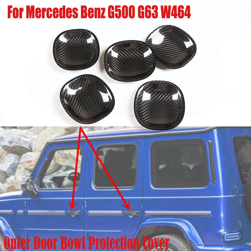 

For Mercedes Benz G Class G500 2019 2020 G63 W464 Real Carbon Fiber Outer Door Handle Bowl Protection Cover Trim Sticker