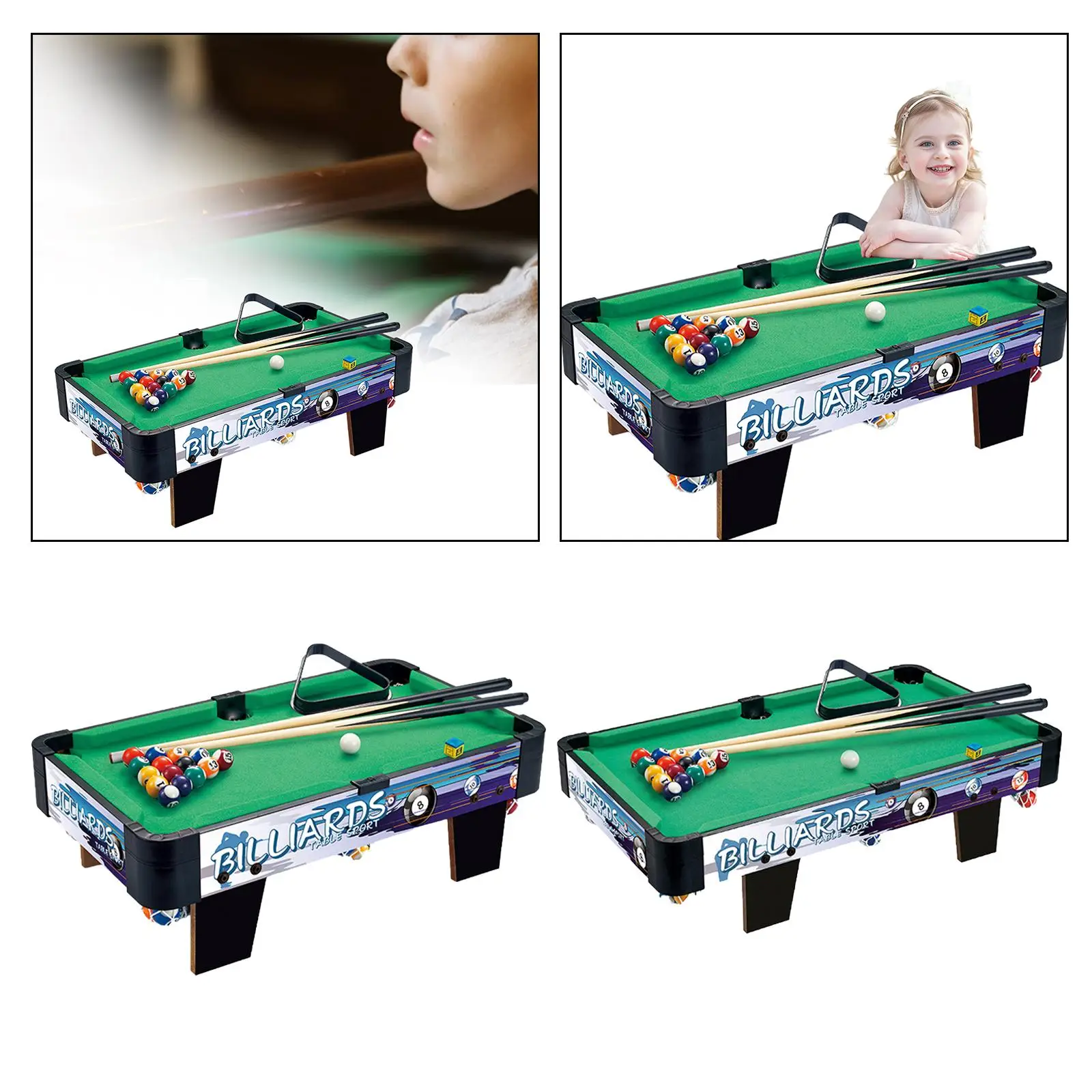Billiard Pool Set Desktop Snooker 15 Colorful Balls, 1 Cue Ball Leisure Game Toy Small Tabletop Billiards for Home Office Use