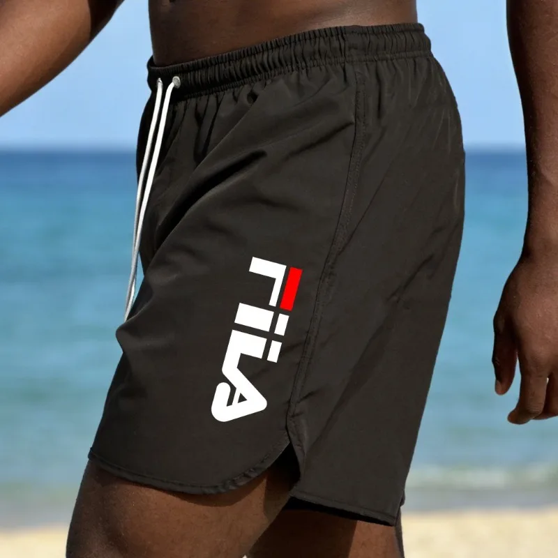 Island Vacation Men' Beach Shorts, Quick Drying, Breathable, Loose, Swimming...