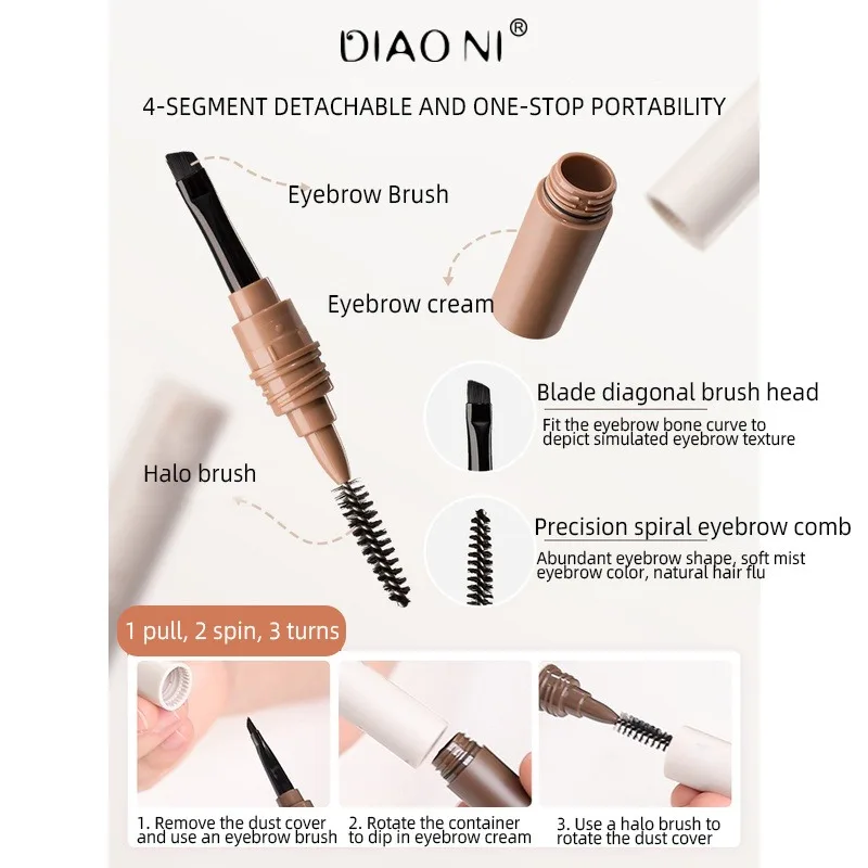 Double Headed Eyebrow Styling Cream Waterproof Quick-Drying Natural Long-Lasting Three-Dimensional Eyebrow Soap Eyebrow Mascara 6