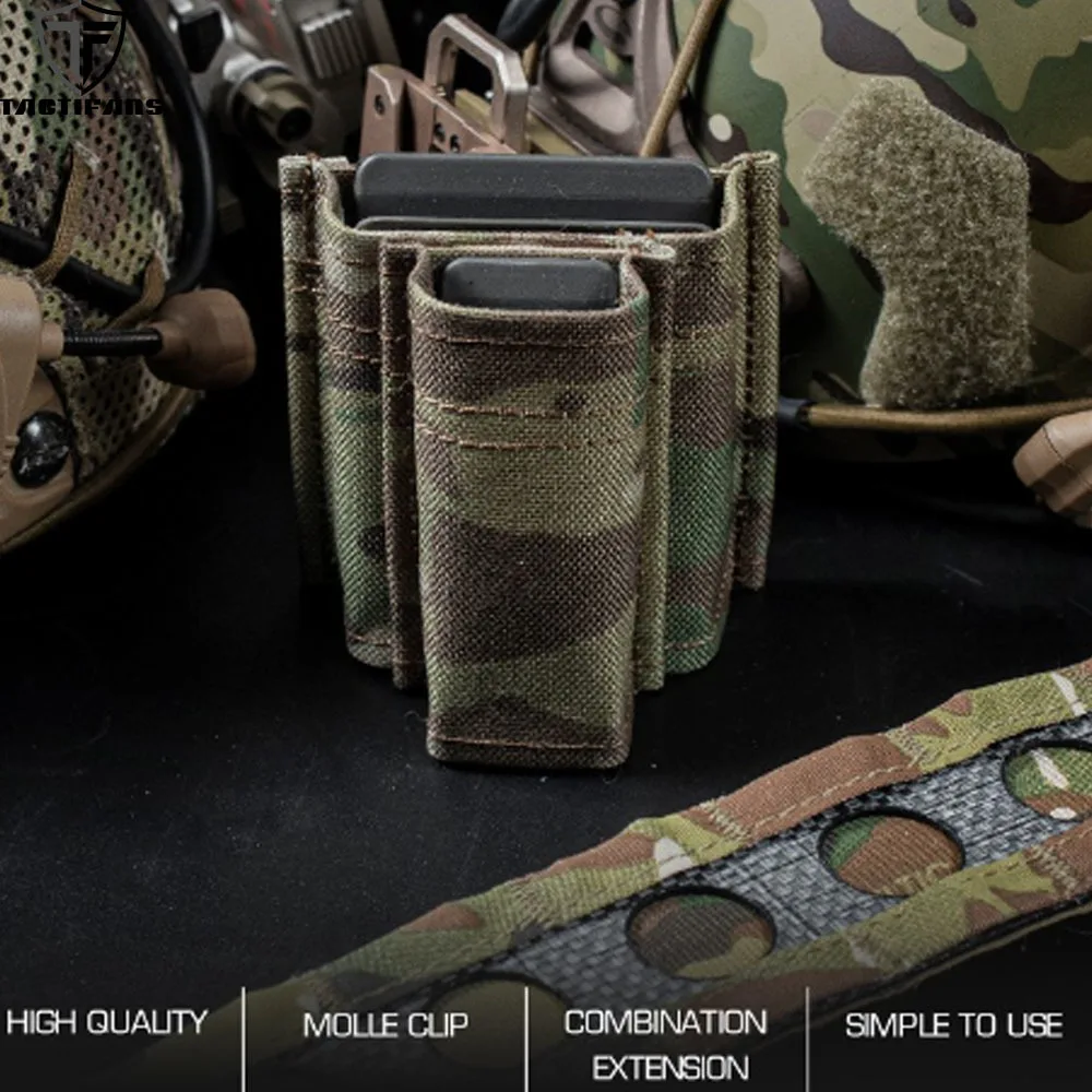 

Tactifans 5.56 1+1 KYWI Shorty Double Stack Magazine Pouch With Malice Clip Insert 500D Cordura Nylon Tactical Aorsoft Hunting