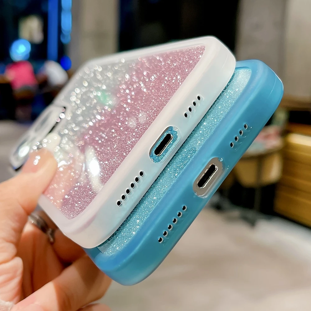 Sparkling Glitter Phone Cover with Silvery Bling