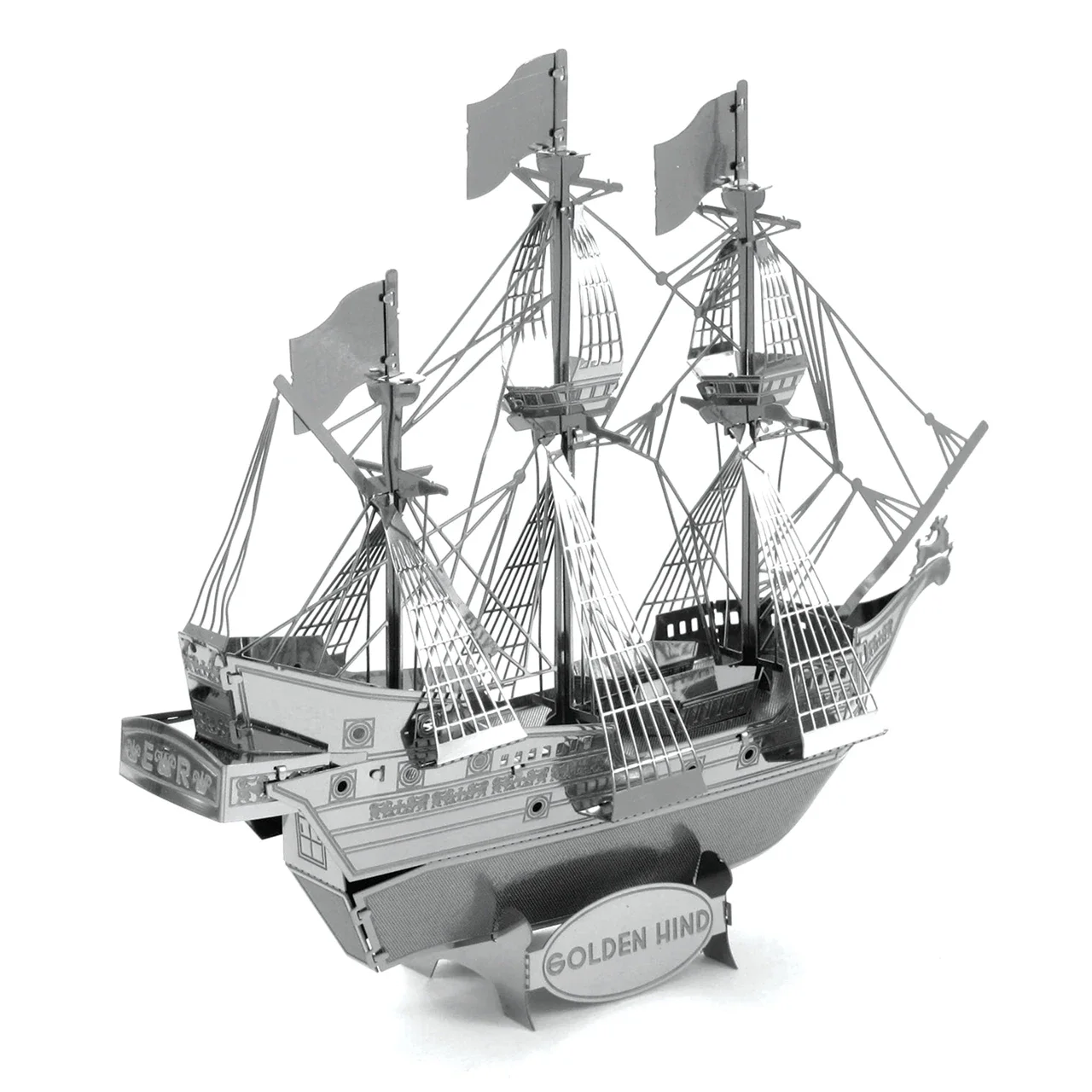 Golden deer boat 3D Metal Puzzle model kits DIY Laser Cut Puzzles Jigsaw Toy For Children 4