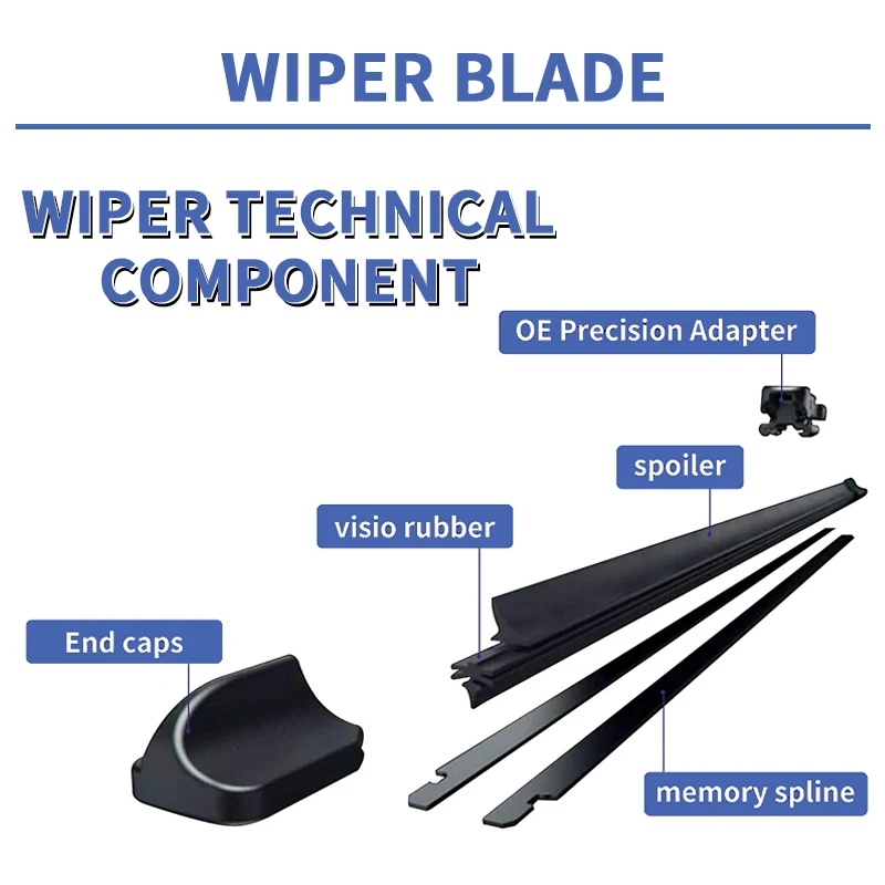 Premium Front Wiper Blades and Cutter for Windshield Maintenance, 26+19