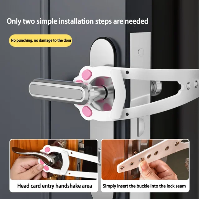 Cat Door Latch Bracket, Adjustable Size To Keep The Door Open, Prevent Dogs From Entering, No Tools Required and No Wall Damage 6