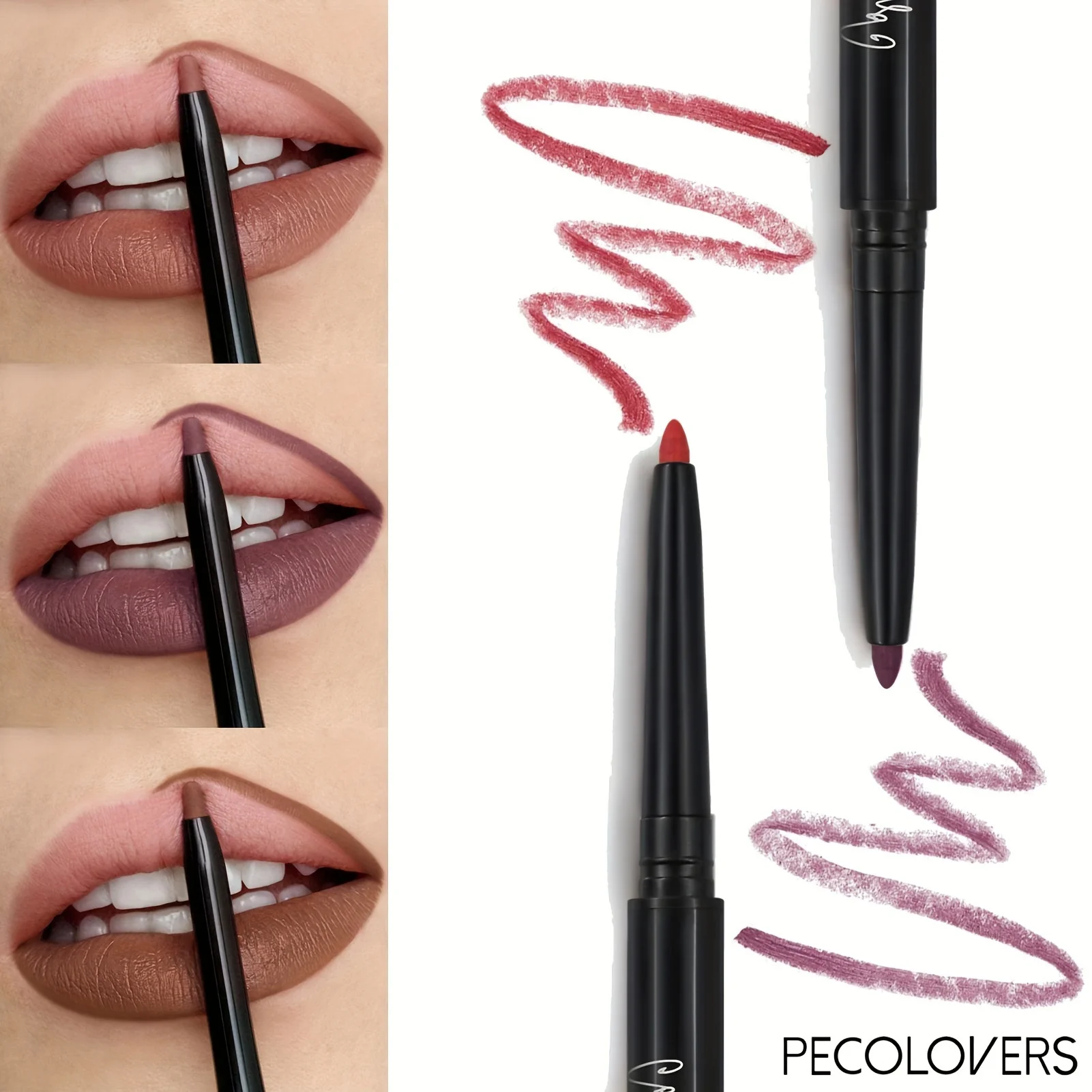 12Color Waterproof Matte Lipliner Pencil Sexy Red Contour Tint Lipstick Lasting Non-stick Cup Moisturising Lips Makeup Cosmetic lip liner pencil lip liner lipliner pencil