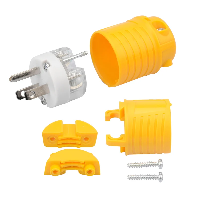 US Standard NEMA 5-15P Three-core Male Industrial Equipment 15A/125V Straight Wiring Plug ETL Certification