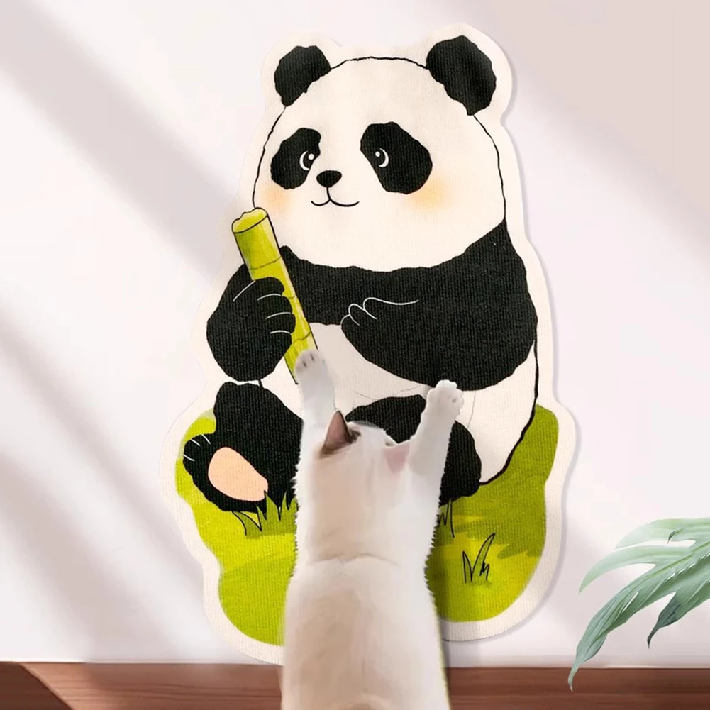 Wall Mounted Cat Scratcher Sofa Protector Cat Shape Felt Cat Scratcher Pad Self-Adhesive Clawing Mats with Mouse Cat Toy