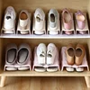 1Pcs Household Storage Shoes Shelf Save Space Shoe Rack Double Support Plastic Integrated Simple Shoecase Dormitory Shoe Cabinet 2