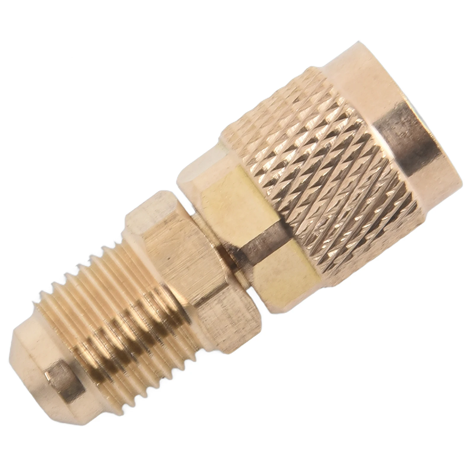 2Pcs Gold Brass Adapter Female 5/16" SAE Male 1/4" SAE Quick Coupling Tools For R410 R32 R22 Air Conditioning Adapter