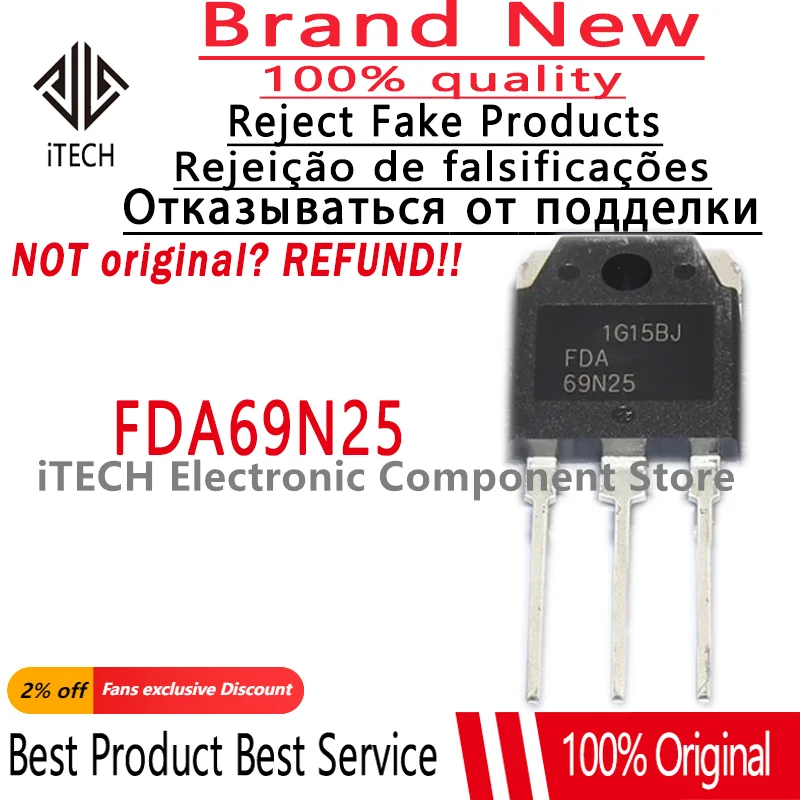 

10 шт./лот оригинальный FDA69N25 69N25 TO-3P 250V 69A 100% новый и оригинальный