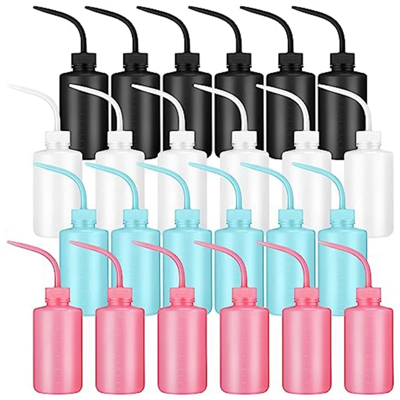 

24 Pcs Tattoo Squeeze Bottle 250 Ml/ 8.5 Oz Lab Wash Bottle Colorful Plastic Safety Water Squirt Bottle