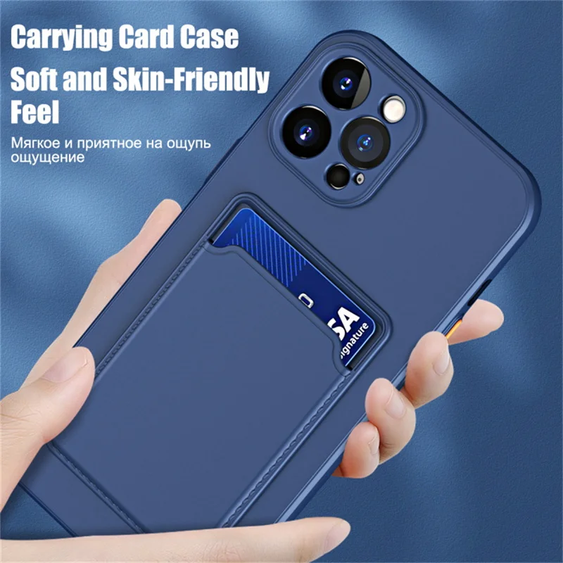 Soft Silicone Phone Case with Card Holder - Durable and Stylish Cover