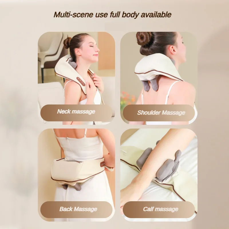 Portable Mini Relaxer Dredge Kneading Smart Electric Wrap Heated Trapezius Muscle Neck Multifunctional Shiatsu Massage Shawl