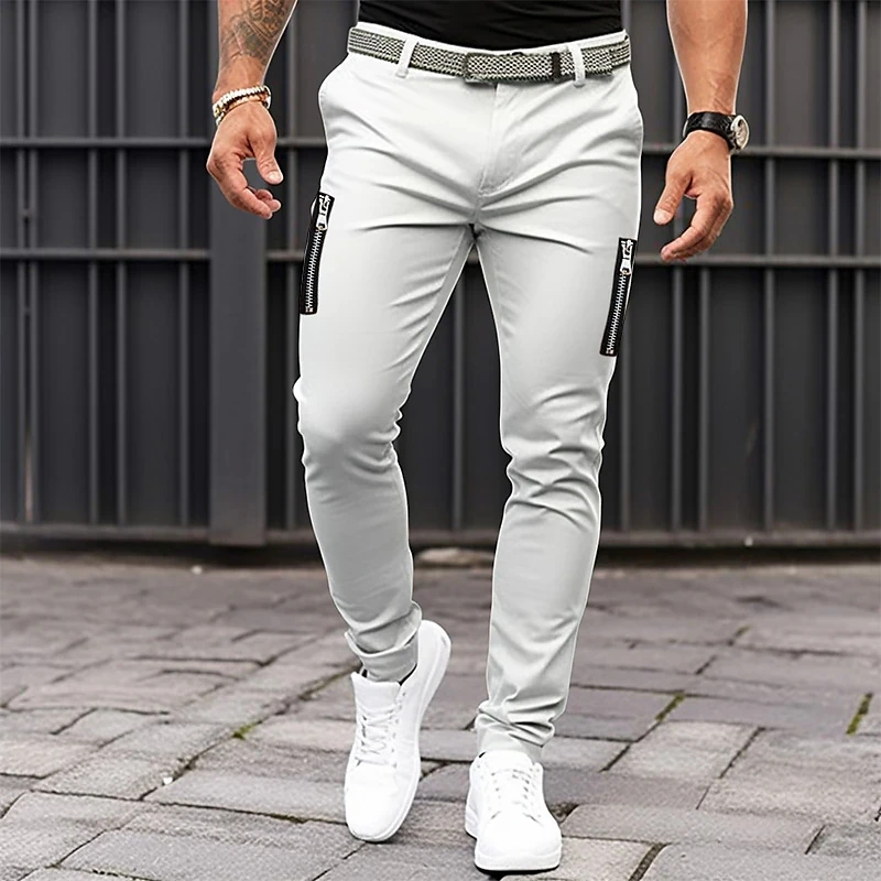 Men's Cargo Pants 100% Cotton Trousers Mens Pants Casual Trousers Plain Comfort Breathable Outdoor Daily Going Out Joggers Pants