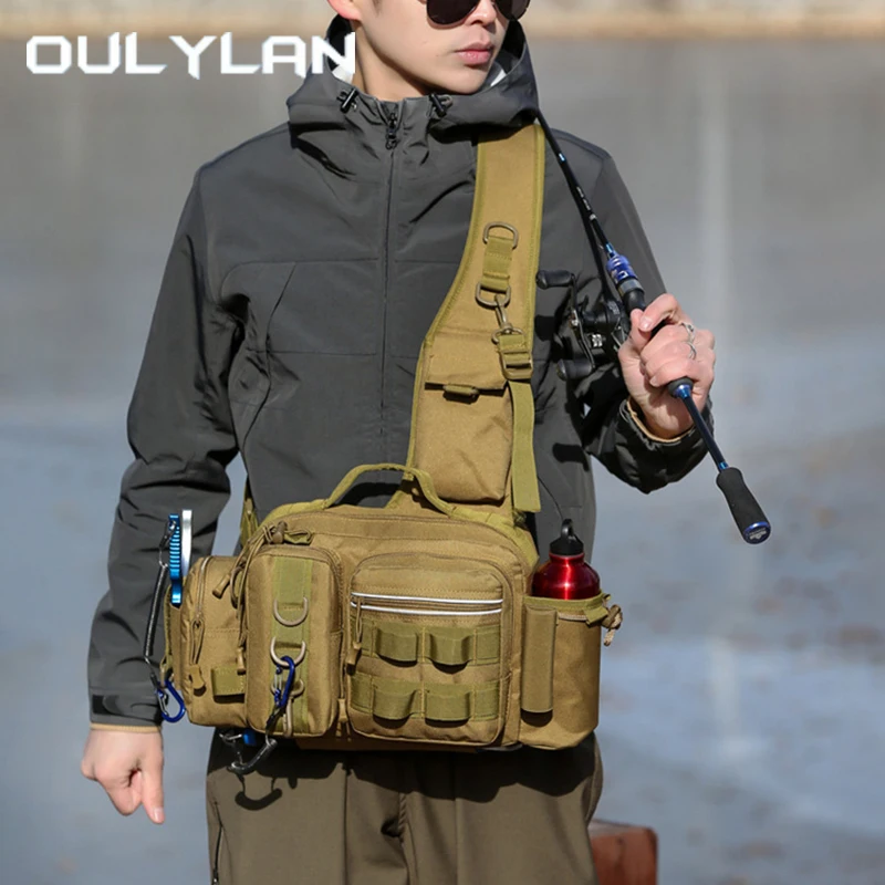 Sac bandoulière tactique camouflage pour pêche - Rangement leurres et lignes outdoor homme