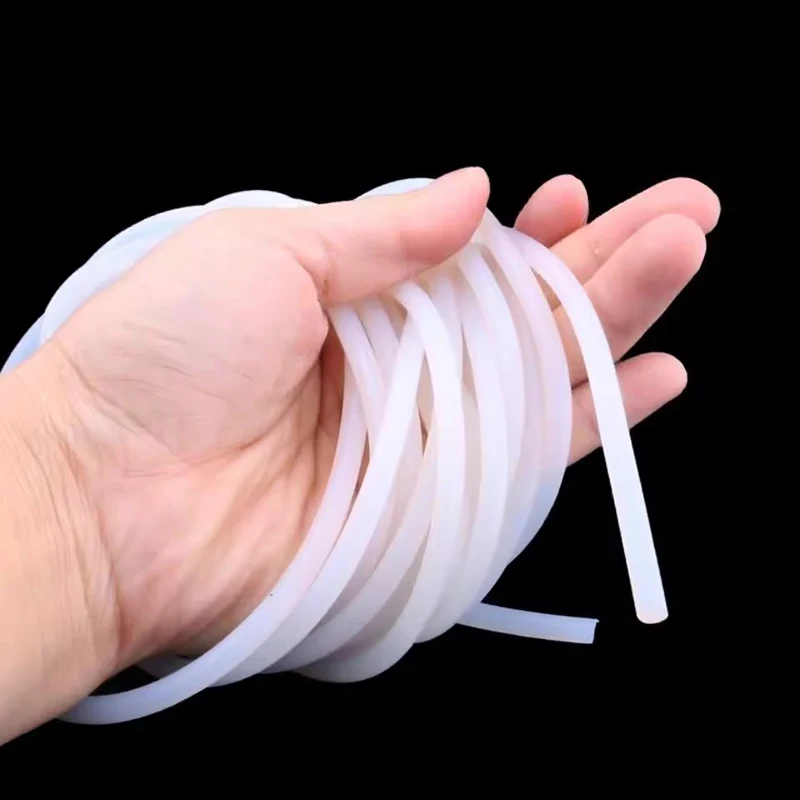 1-6mm Soft Silicone Round Bar Acrylic Hardline Rigid Tubing Solid Rod High-temperature Resistant Sealing Cord 16.4ft