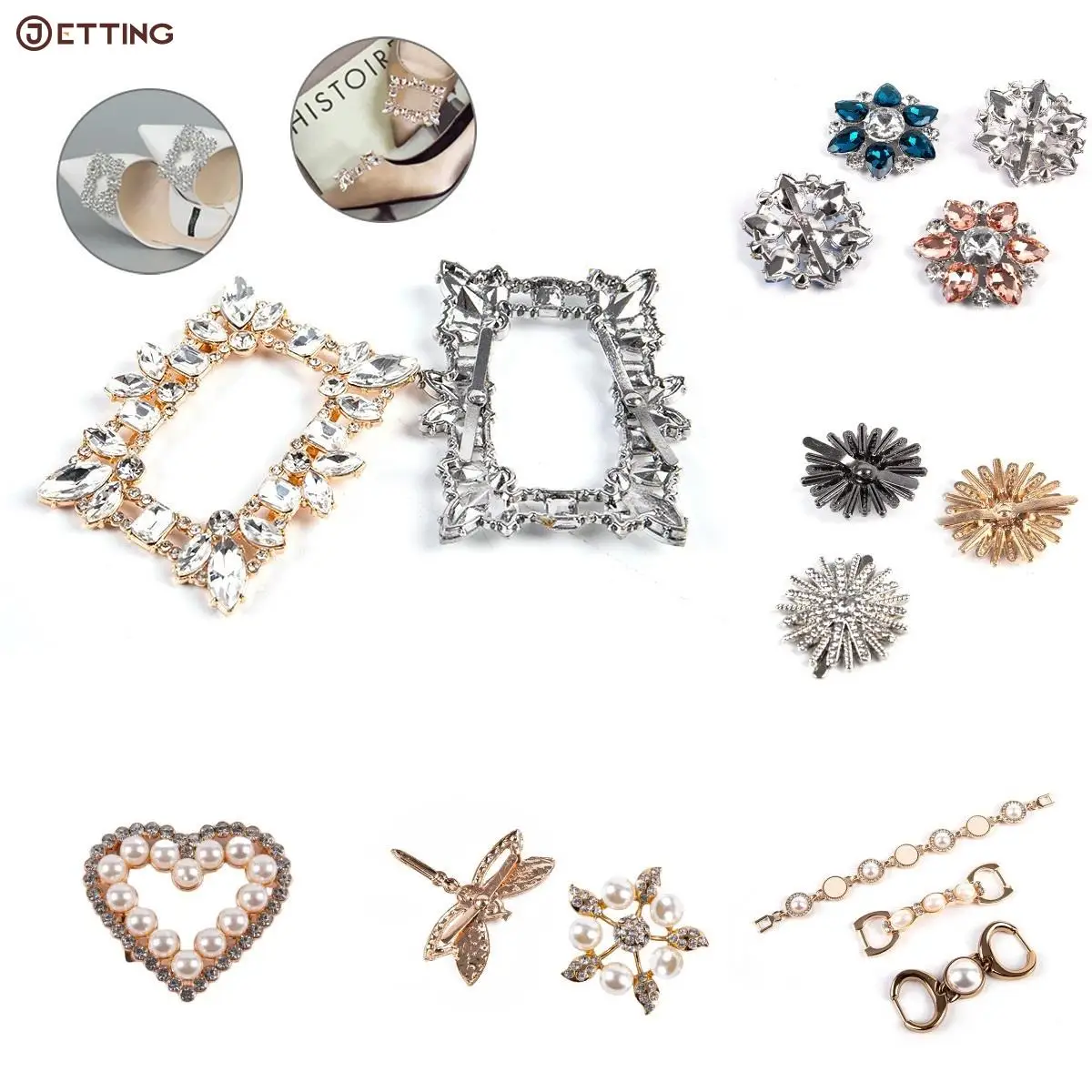 

1 шт. женские туфли на высоком каблуке украшения для обуви зажим Очаровательная Пряжка квадратный зажим женская свадебная драпировка