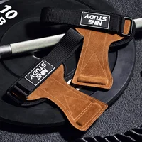 Cowhide Gym Gloves Grips Anti-Skid Weight Power Belt Lifting Pads Deadlift Belt Workout Crossfit Fitness Gloves Palm Protection 1