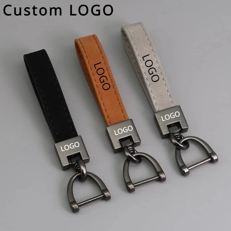 Customized Retro Vintage Cowhide Leather Keychain for Men and Women Personalize Car Logo Key Chain Laser Engrave Metal Keyring customized cowhide leather keychain for men and women retro vintage personal car logo key chain laser engrave metal keyring gift