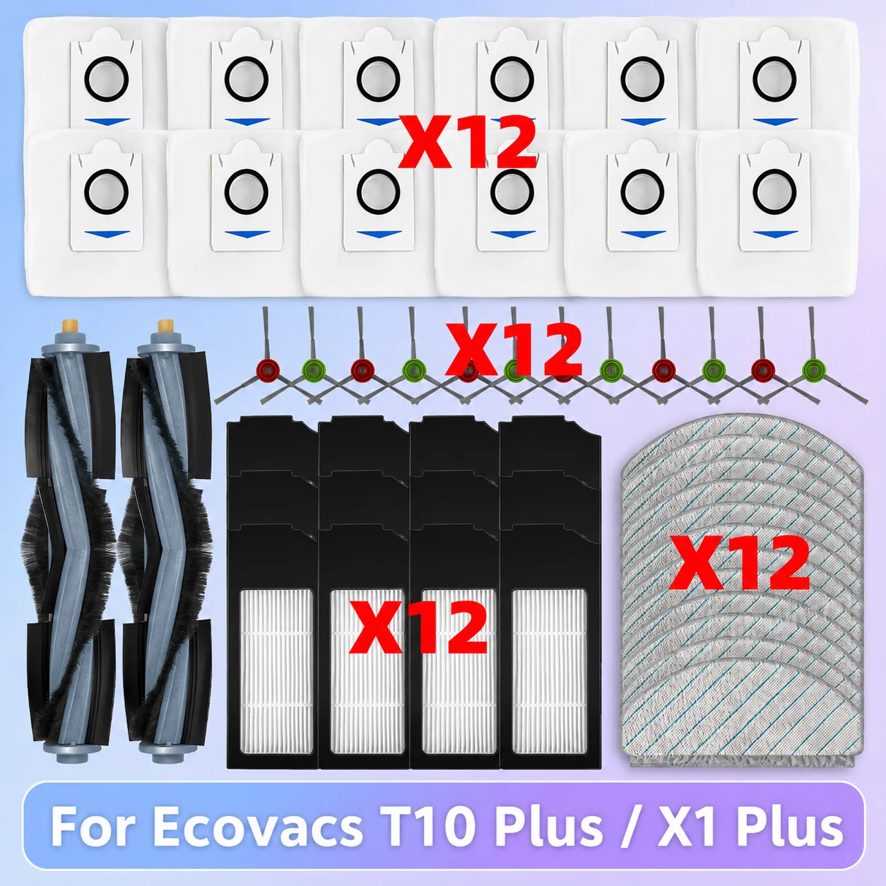 Pièces de rechange pour aspirateur Robot Ecovacs T10 Plus / X1 Plus