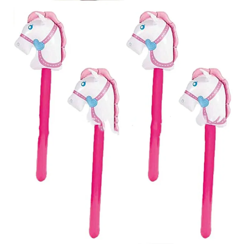 Animal Long Stick Balloon Inflatable Horse Head Stick Ballon Unicorn Baloon Happy Birthday Party Decor Kids Boy Girl Balon