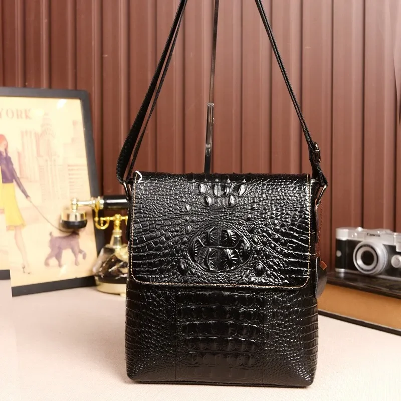 Luxury Brand Alligator Men Shoulder Bag Leather Business Crocodile Grain Crossbody Bag For Men Messenger Bag Male Casual Satchel