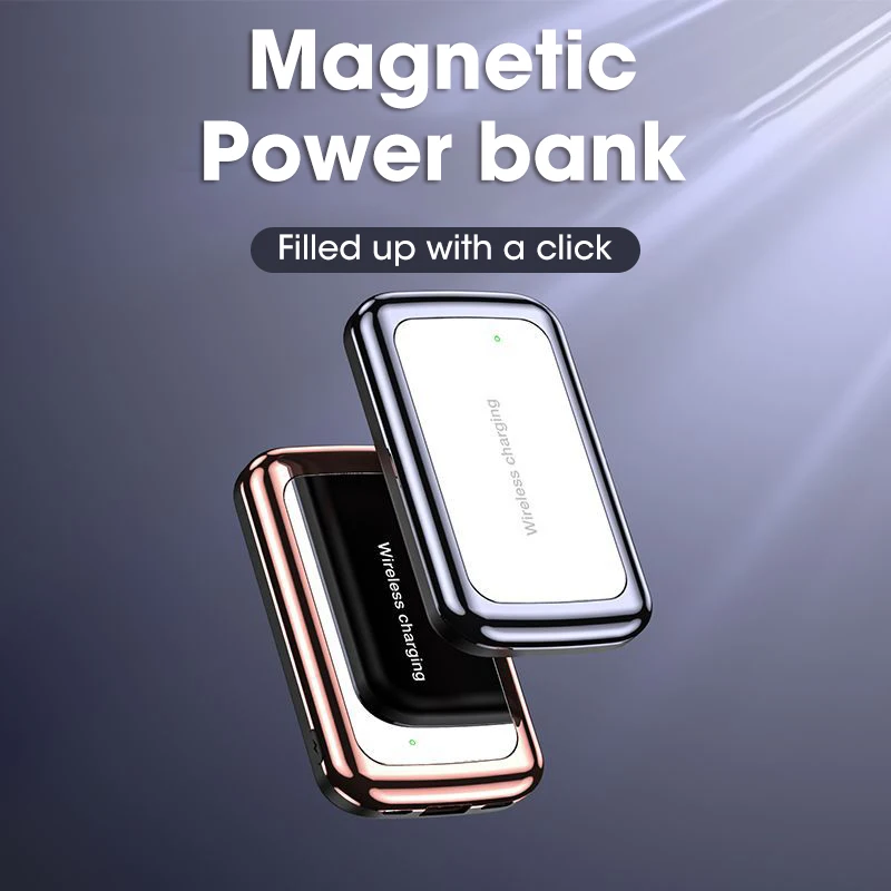 

500mAh Wireless Magnetic Power Bank Fast Charging Mobile Phone For Apple iPhone 14 13 12 11 Pro Max xiaomi External Battery